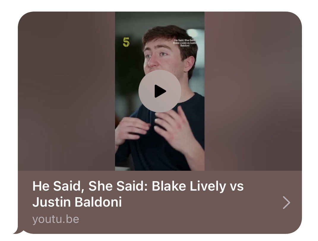 He Said, She Said: #BlakeLively vs #JustinBaldoni youtu.be/M38VmwSVrBk

This just came out. And I'm in it! youtu.be/M38VmwSVrBk