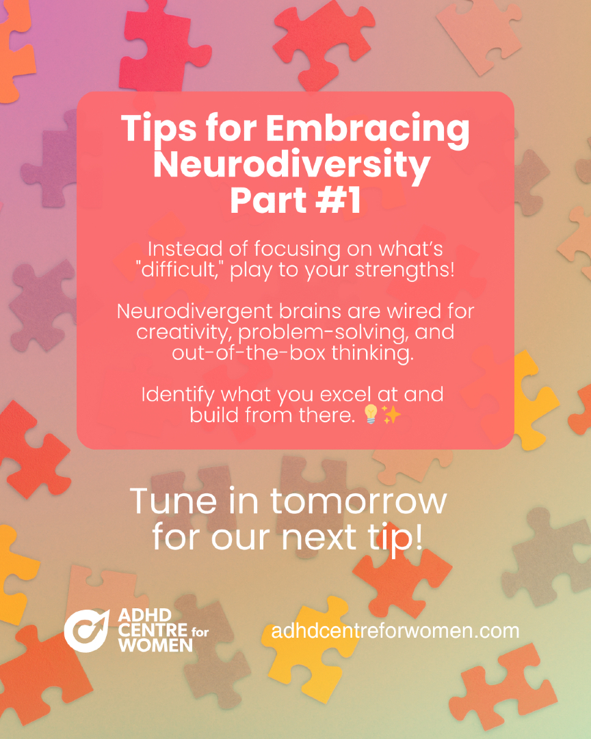 adhdcentrewomen's tweet photo. Neurodiversity is a strength!
💡 Here’s how to shift your perspective and fully embrace the beauty of different thinking styles.
Stay tuned for more tips tomorrow!
#Neurodiversity #StrengthInDifferences #EmbraceYourBrain https://t.co/I8AJ06CMol