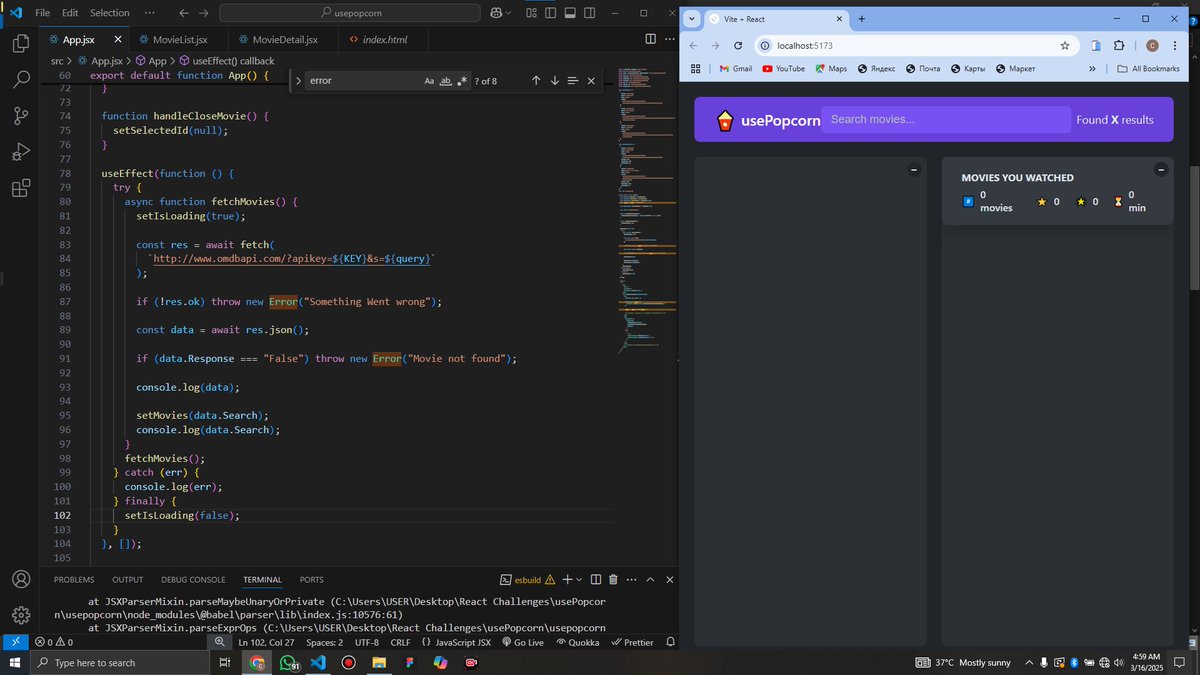 Charlie Xtopher (@charliextopher) on Twitter photo Day 56,
I learnt how to fetch data using the useEffect hook in React.
I also explored the dependency array & its role in controlling when the effect runs.
To practice, I applied what I learned by fetching API data for a project I'm working on
<a href="/AnambraTechies/">Anambra Techies</a>
#100DaysOfConsistency Day 56,
I learnt how to fetch data using the useEffect hook in React.
I also explored the dependency array & its role in controlling when the effect runs.
To practice, I applied what I learned by fetching API data for a project I'm working on
<a href="/AnambraTechies/">Anambra Techies</a>
#100DaysOfConsistency