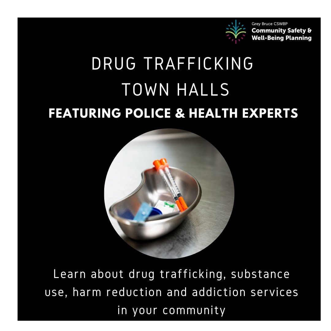 📢 Join Us for Community Town Halls! 📢

Understand drug trafficking &amp; substance use with insights from policing, health, and social experts. No registration required. Open to the public.

🔗 Learn more: cswbp.brucecounty.on.ca/community-even…