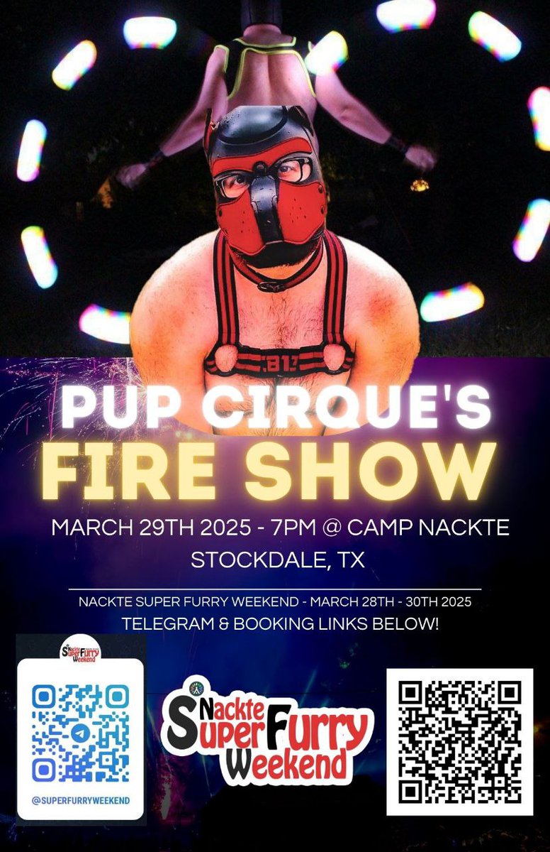 Come start your fiery Saturday night with <a href="/PupCirque/">Pup Cirque - NSFW🔜 Megaplex 25'</a> and his fire performing starting at 7pm with a show and spinning all night with our lasers and DJ!

A flow artist of close to a decade and seasoned raver, Cirque is excited to come exhibit some hot moves and hot props for yall!