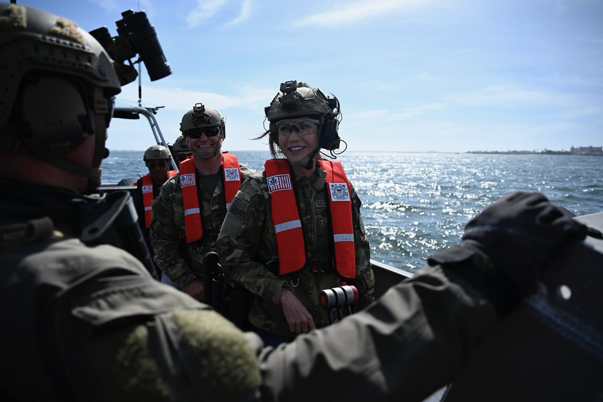 Kristi Noem (@kristinoem) on Twitter photo Joined the <a href="/USCG/">U.S. Coast Guard</a> Maritime Security Response Team for a counter-terrorism exercise on USCG Elm in San Diego.
Always ready. Joined the <a href="/USCG/">U.S. Coast Guard</a> Maritime Security Response Team for a counter-terrorism exercise on USCG Elm in San Diego.
Always ready.