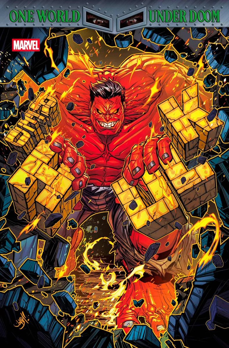 elsewherecomics's tweet image. RED HULK #4 JONBOY MEYERS VARIANT [DOOM]. 
I love it when the cover character interact with the comic title. 
#Hulk #RedHulk #MarvelComics #Doom #FantasticFour