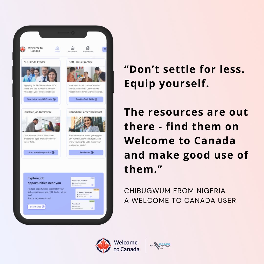 💬 "Don’t settle for less. Equip yourself. The resources are out there - find them on Welcome to Canada and make good use of them."

With the right tools and resources, Chibugwum Godwin, a newcomer from Nigeria, successfully transitioned into his dream industry and secured a #job