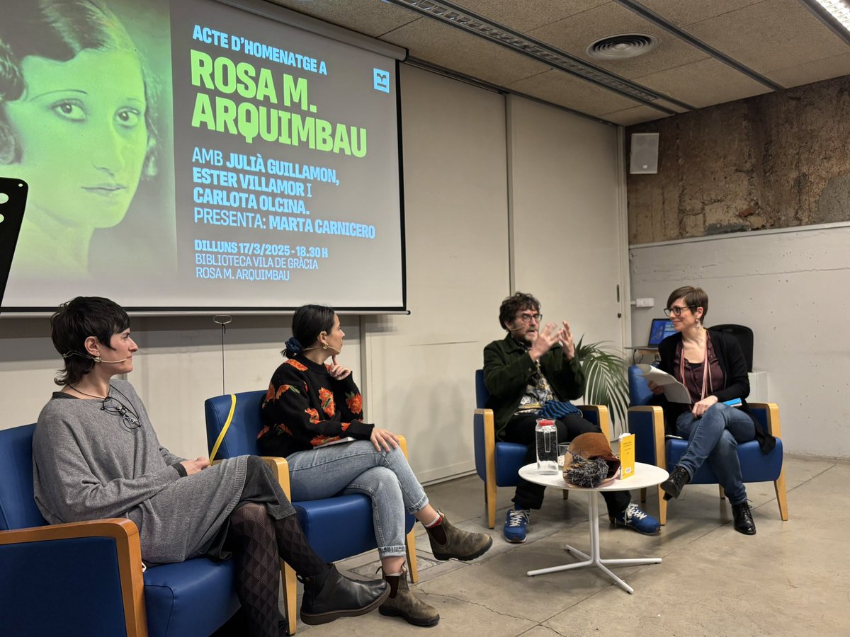 Homenatge a Rosa Maria Arquimbau 
📍Biblioteca Vila de Gràcia - Rosa M. Arquimbau

Julià Guillamon, Ester Villamor, Carlota Olcina i <a href="/CarniceroMarta/">𝙼𝚊𝚛𝚝𝚊 𝙲𝚊𝚛𝚗𝚒𝚌𝚎𝚛𝚘 𝙷𝚎𝚛𝚗𝚊𝚗𝚣</a>