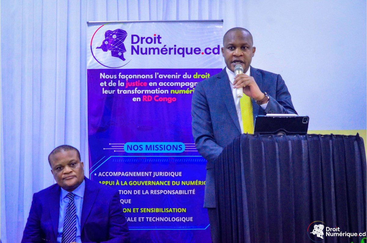 AdnRdc's tweet image. #LexNumerica Deux ans du Code du numérique: Bilan, défis et perspectives. Des experts ont discuté des enjeux juridiques du numérique et des recommandations ont été proposées pour un cadre légal optimal. Le Coordonnateur Adjoint, @kmugo2 a représenté l’ADN lors de cette conférence
