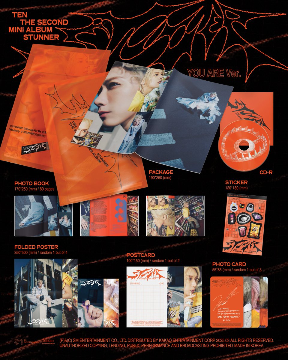 NCTsmtown's tweet image. TEN 'STUNNER' Album Details (YOU ARE Ver.)

TEN The 2nd Mini Album 【STUNNER】
➫ 2025.03.24 6PM (KST)

🔗tenstunner.com
💿ten.lnk.to/stunner

#TEN #李永钦 #텐 #STUNNER
#TEN_STUNNER
#NCT #WayV #威神V