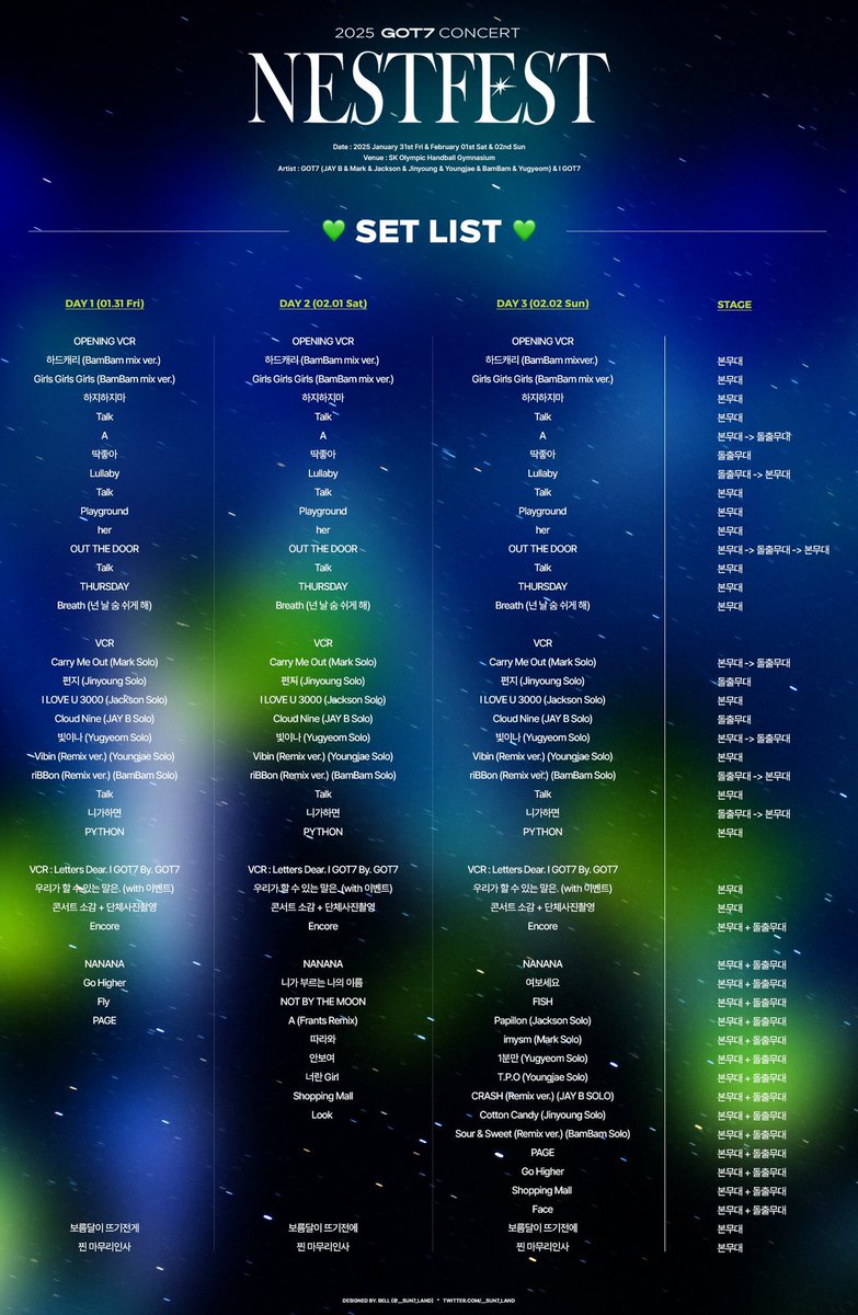 ว่างๆ จะมาทำเนื้อเพลงคาราโอเกะเวอร์ไทยตามเซ็ตลิสต์นี้นะคะ🥺 หรือใครมีเซ็ตลิสต์ตอน keep spinning ไหม เด่วทำให้สวยๆ/ ใส่เป็นไฟล์ pdf เผื่อใครอยากปริ้นส์ไปด้วย มีใครสนใจไหมคะ #GOT7 #GOT7inราชมัง