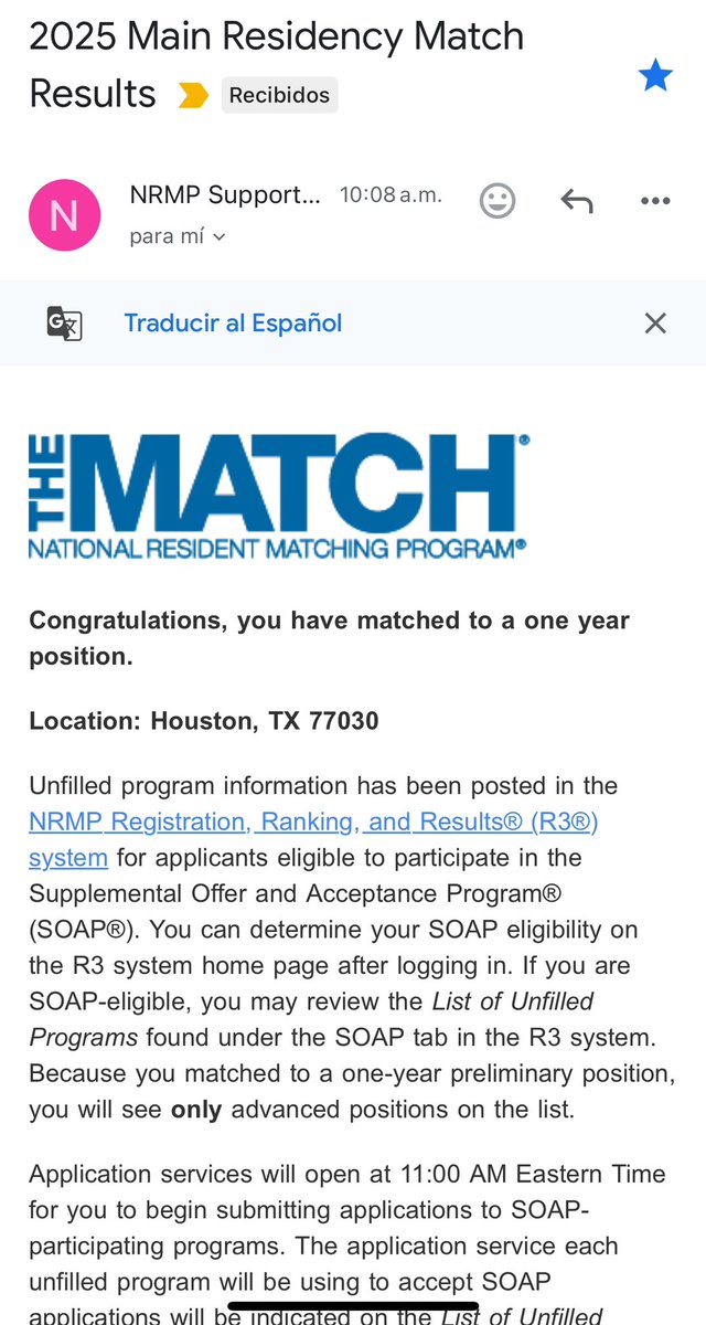 Beyond grateful!! I’m going to be a surgeon.
Houston Methodist see you soon!!