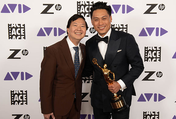 American Cinema Editors (ACE) announced the winners for the 75th Annual ACE Eddie Awards on Friday, recognizing outstanding editing in 14 categories. Pictured is actor/comedian Ken Jeong presenting Jon M. Chu with the Filmmaker of the Year honor: shorturl.at/dE7wl