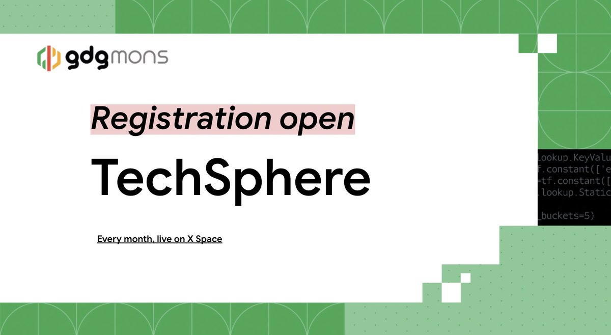 GDG_Mons's tweet photo. 📢📢📣Nous avons le plaisir de vous annoncer le lancement de #TechSphere, le nouveau format de discussions mensuelles ! Rejoignez-nous pour des conversations authentiques et sans script sur les dernières innovations technologiques. https://t.co/4PSIg0JG8T