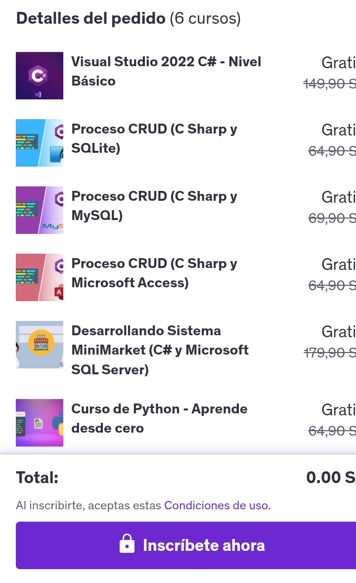 Atención 🤑
Lote de 6 cursos de UDEMY totalmente gratis, solo necesitas darle like al post, repostear y comentar "Crud", estaré enviando los links al inbox, recuerden que son por tiempo limitado y también son cupos limitados 🕵️