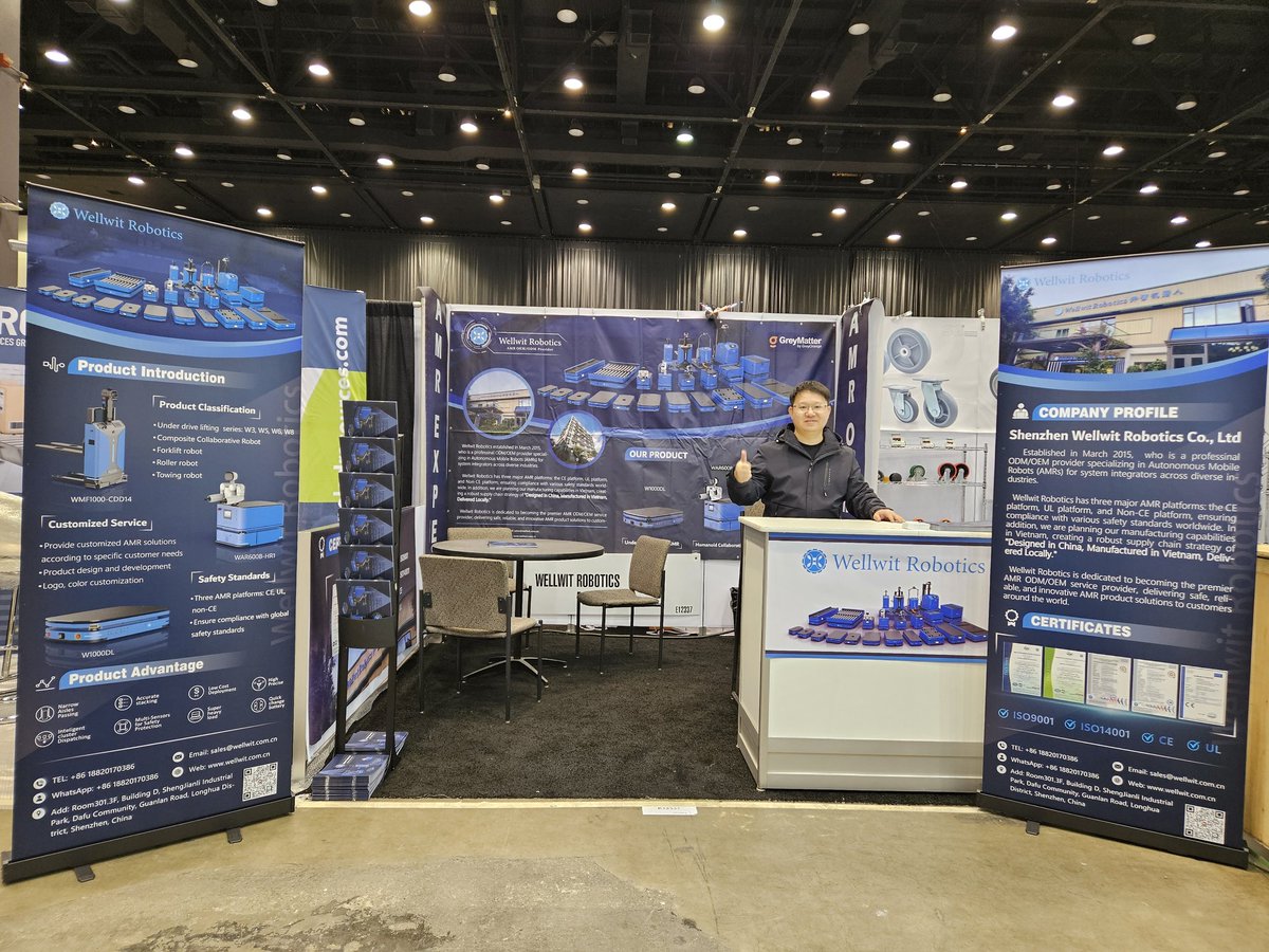 WellwitRobotics's tweet photo. 🚀 Promat 2025 kicks off in Chicago Now!
📍 Booth E12337, Lakeside Hall E @ McCormick Place
🤖 Discover future logistics tech with Wellwit Robotics!
👥 Clients &amp; partners, let's connect and innovate together!
📩 Reach us: sales@wellwit.com.cn | WhatsApp: +86 18820170386 https://t.co/p7HIM5W9gl