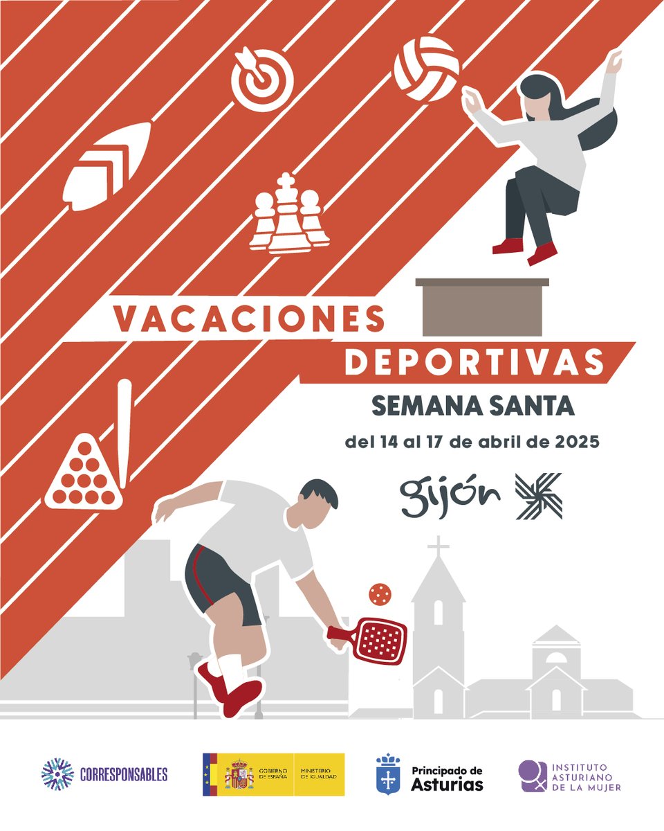 🐣🏅 Esta Semana Santa el deporte es protagonista en Gijón.
📢 Más de 400 jóvenes podrán disfrutar de surf, equitación, tiro con arco y más en los principales centros deportivos.
📆 Inscripciones desde el 18/03 a las 8:30h.
📲 ¡Reserva tu plaza en actividades.gijon.es!