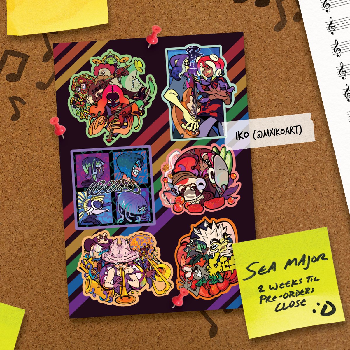 Sea Major: PRE-ORDERS OPEN! (@splatbandszine) on Twitter photo 🎵POs CLOSING SOON🎶
Pre-0rders for Sea Major: A Splatband zine will now be closing in 2 weeks! Every good song must come to an end and so does our zine so don't miss out on awesome merch like this sticker sheet designed by <a href="/mx_iko/">Wonderlands Showtime!</a>
📅: 3/1 - 4/1
🛒: buff.ly/1H4FQO3 🎵POs CLOSING SOON🎶
Pre-0rders for Sea Major: A Splatband zine will now be closing in 2 weeks! Every good song must come to an end and so does our zine so don't miss out on awesome merch like this sticker sheet designed by <a href="/mx_iko/">Wonderlands Showtime!</a>
📅: 3/1 - 4/1
🛒: buff.ly/1H4FQO3