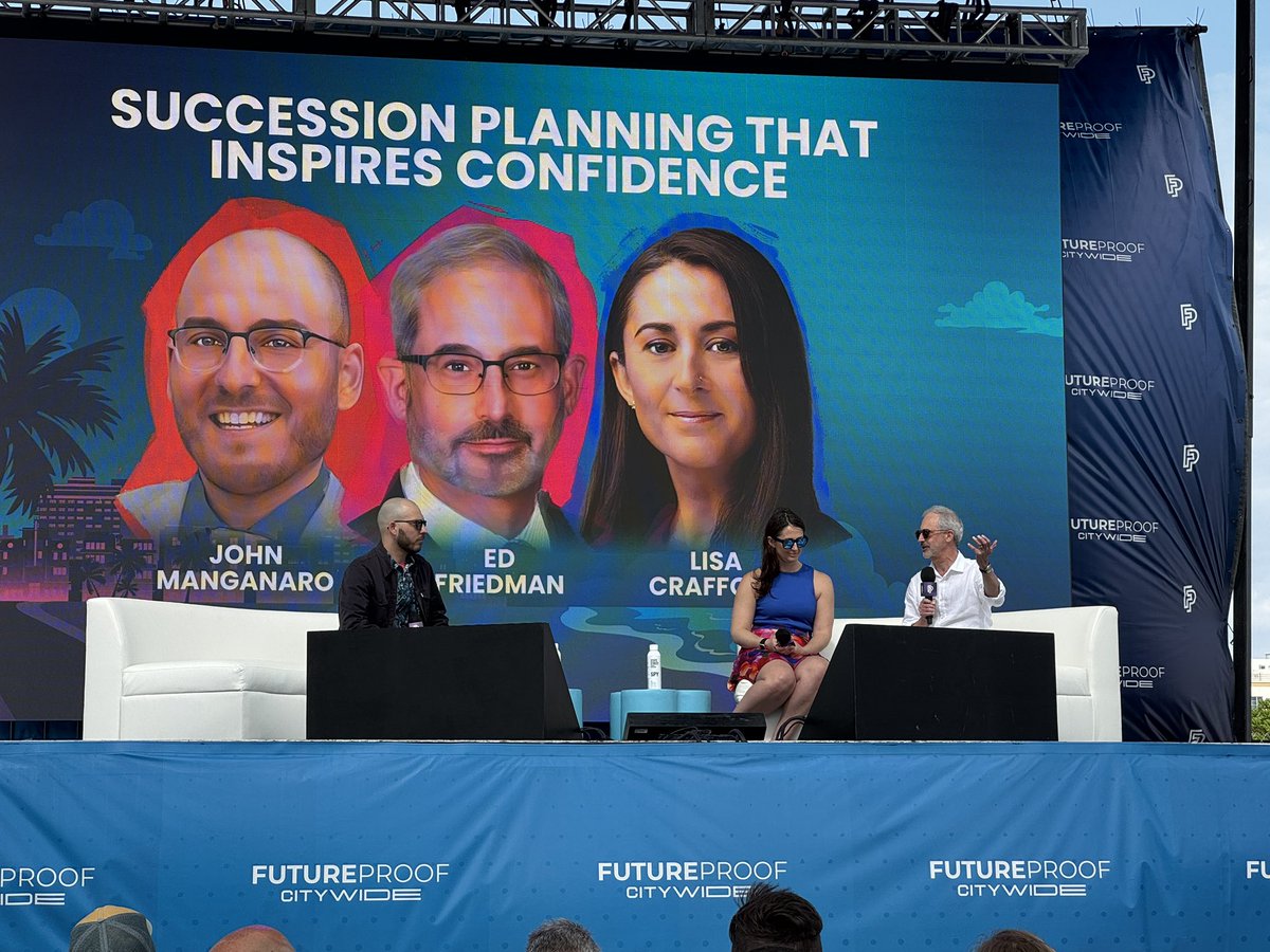 Jay Coulter, CFP® & CIMA® (@sjaycoulter) on Twitter photo 💡Key Theme: It is never too early to start working on succession planning.
<a href="/manganaro_news/">John C Manganaro</a> from <a href="/ThinkAdvisor/">ThinkAdvisor</a> interviewing Ed Friedman from Summit Financial & Lisa Crafford from Constellation Wealth Capital at <a href="/FutureProof_HQ/">Future Proof</a> 💡Key Theme: It is never too early to start working on succession planning.
<a href="/manganaro_news/">John C Manganaro</a> from <a href="/ThinkAdvisor/">ThinkAdvisor</a> interviewing Ed Friedman from Summit Financial & Lisa Crafford from Constellation Wealth Capital at <a href="/FutureProof_HQ/">Future Proof</a>
