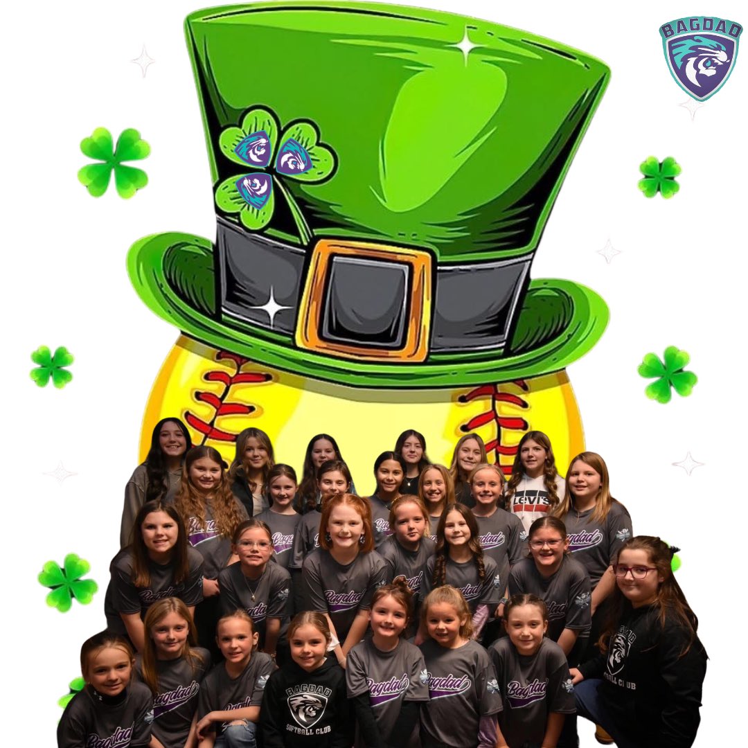 BagdadSC2010's tweet photo. 🍀 Happy St Patrick’s Day 🍀 
5 days until all three teams take the field for tournament day!
🥎 Be sure to follow all our sister pages and club page to stay updated! 
Bagdad Softball 2010-2012
Bagdad Softball 2014
Bagdad Softball 2016
Bagdad Softball Club
🥎💜🩵GO TIGERS!🩵💜🥎 https://t.co/oQaa0bujVa