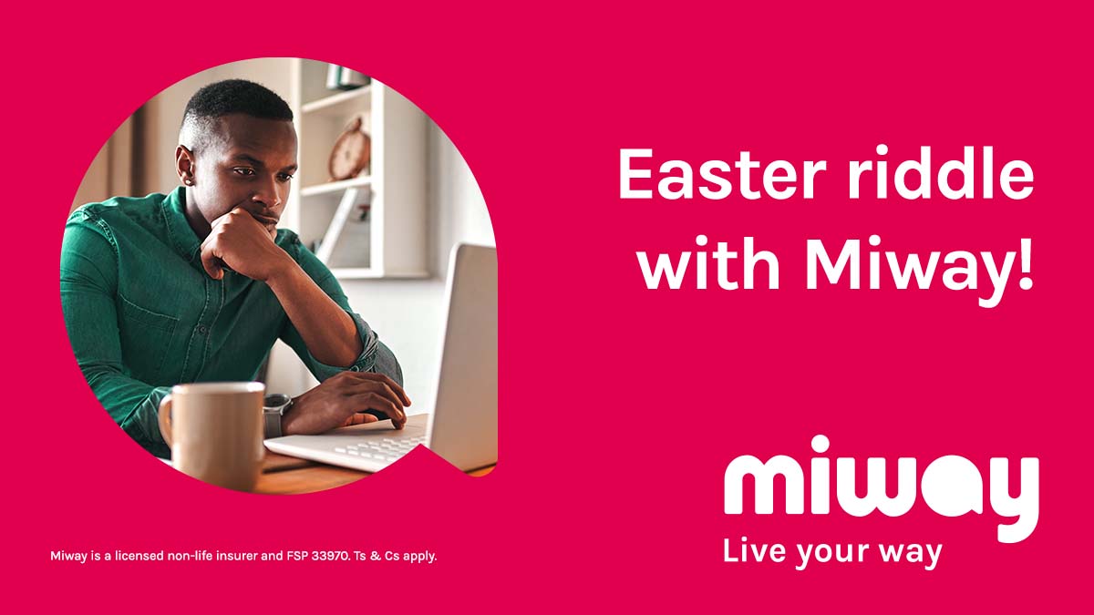 Easter Riddle! 🥚🐰

“I have no mouth, yet tell a tale. No legs, yet travel miles. What am I?” 🤔

Comment your answer &amp; WIN a Retail voucher! 🎉

BONUS: Get a quote 👉bit.ly/41wDK5I to double your chances!

Ts &amp; Cs: bit.ly/41wDK5I

#MiwayEasterDrive