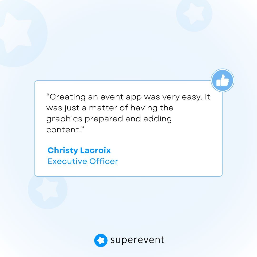 superevent_com's tweet image. Another happy event organizer!

How Superevent Elevated AOB’s Annual Congress With a Tailored Event App...

Read the full case study here --&amp;gt; buff.ly/X1ltprY

#superevent #eventplanner #eventsolutions #testimonial