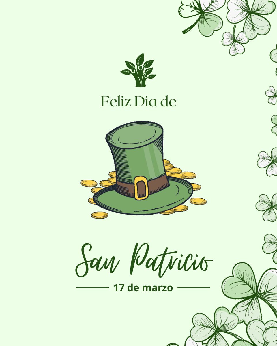 ¡Feliz Día de San Patricio! Que tu día esté lleno de risas, amor y mucha suerte. Que tu corazón sea ligero, tu sonrisa radiante y tu jornada tan mágica como un tesoro al final del arcoíris.