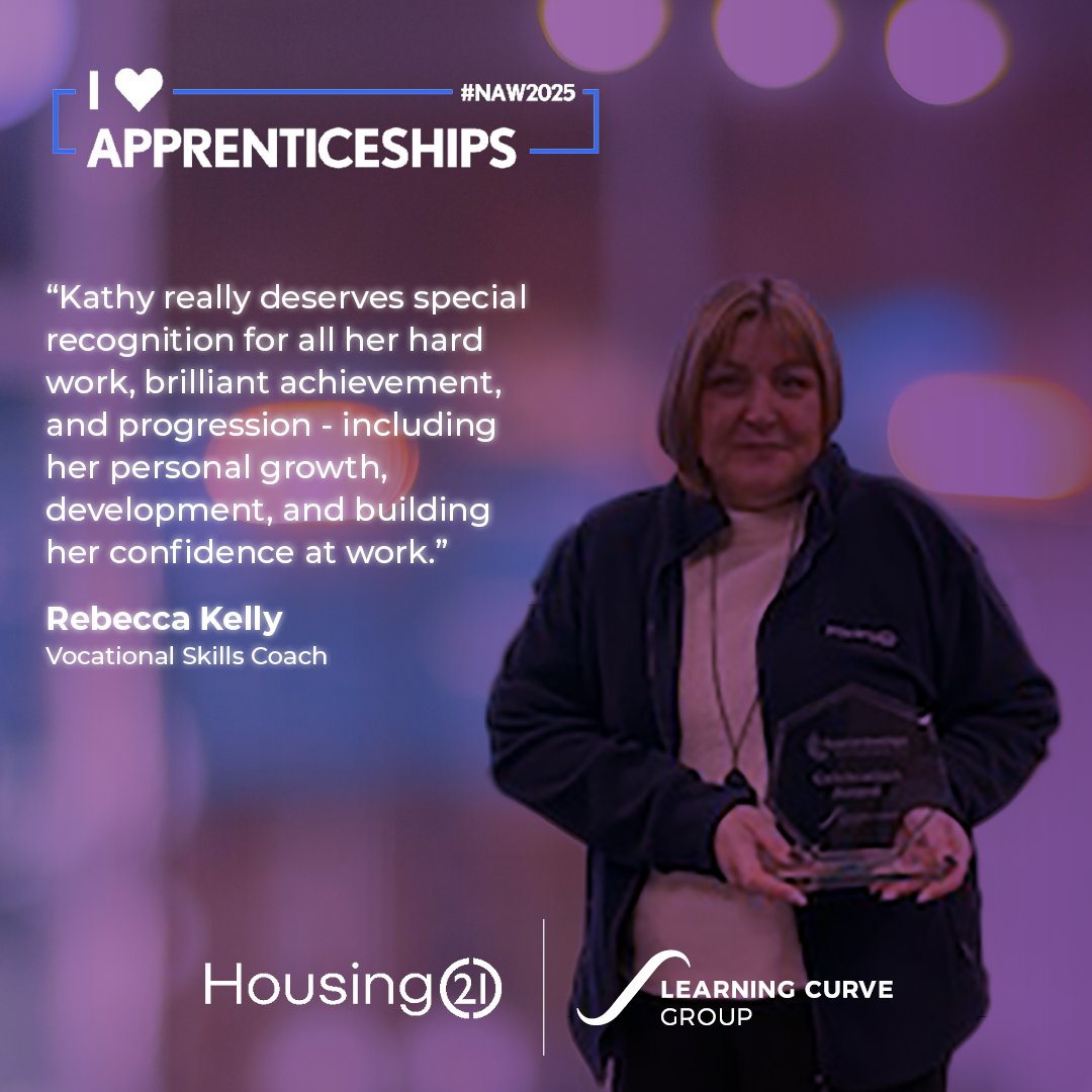 🏆 Celebrating Apprentice Success at Housing 21!  A huge congratulations to Kathy Speed, who has been named Housing 21, Housing and Property Apprentice of the Year 2025.