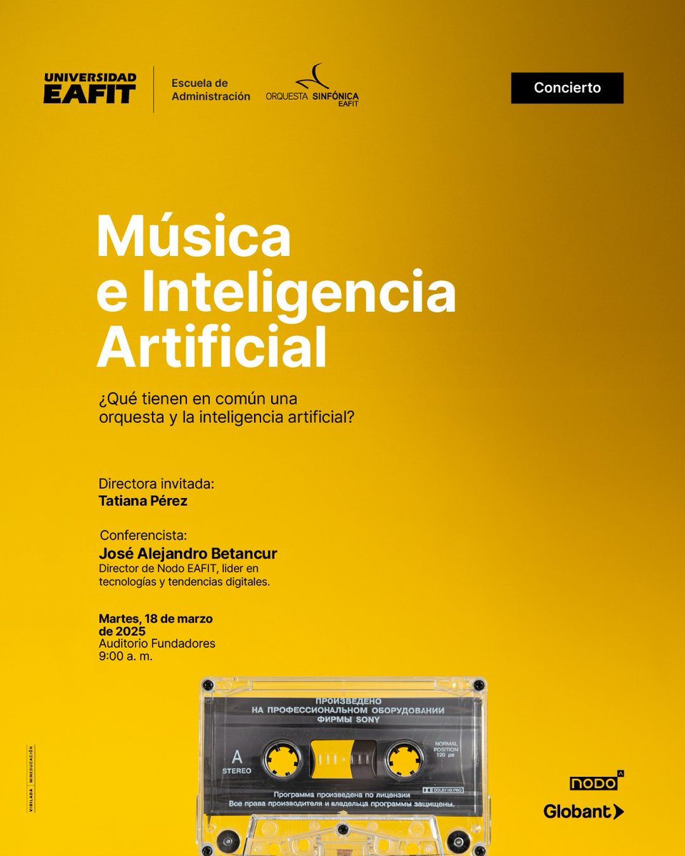 Universidad EAFIT (@eafit) on Twitter photo 🎻Para darle apertura a una nueva edición de #AcciónEAFIT 🚀te invitamos a una experiencia en la que con nuestra Orquesta <a href="/SinfonicaEAFIT/">Orquesta Sinfónica EAFIT</a>🎶como vehículo, nos enbarcaremos en un viaje por las tecnologías de todos los tiempos. 🛰️⏳✨
💭Una conversación alrededor de los mitos que 🎻Para darle apertura a una nueva edición de #AcciónEAFIT 🚀te invitamos a una experiencia en la que con nuestra Orquesta <a href="/SinfonicaEAFIT/">Orquesta Sinfónica EAFIT</a>🎶como vehículo, nos enbarcaremos en un viaje por las tecnologías de todos los tiempos. 🛰️⏳✨
💭Una conversación alrededor de los mitos que