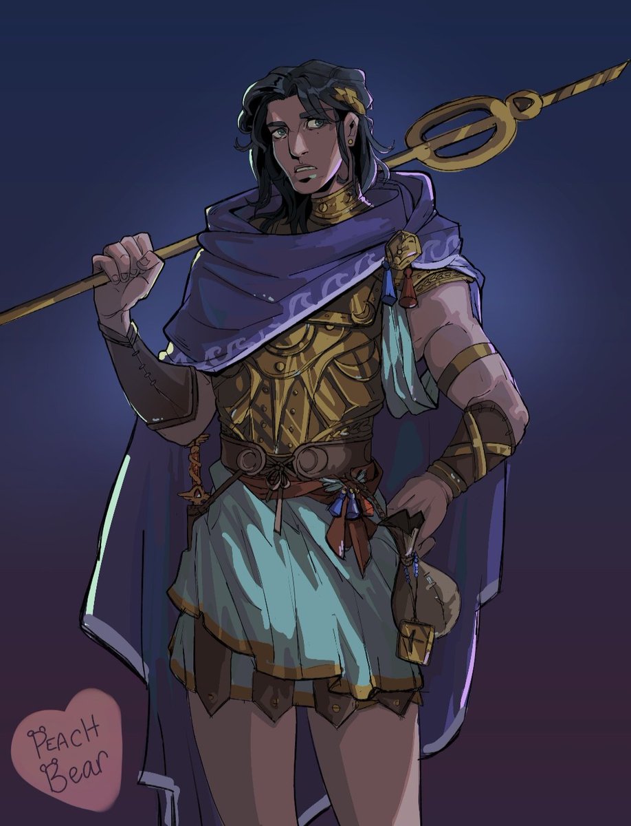 pecchbear's tweet image. telemachus in the hades style! warrior of athena themed 🦉
#telemachus #hades #hadesgame #theodyssey #GreekMythology #epic #epicthemusical (in a way)
