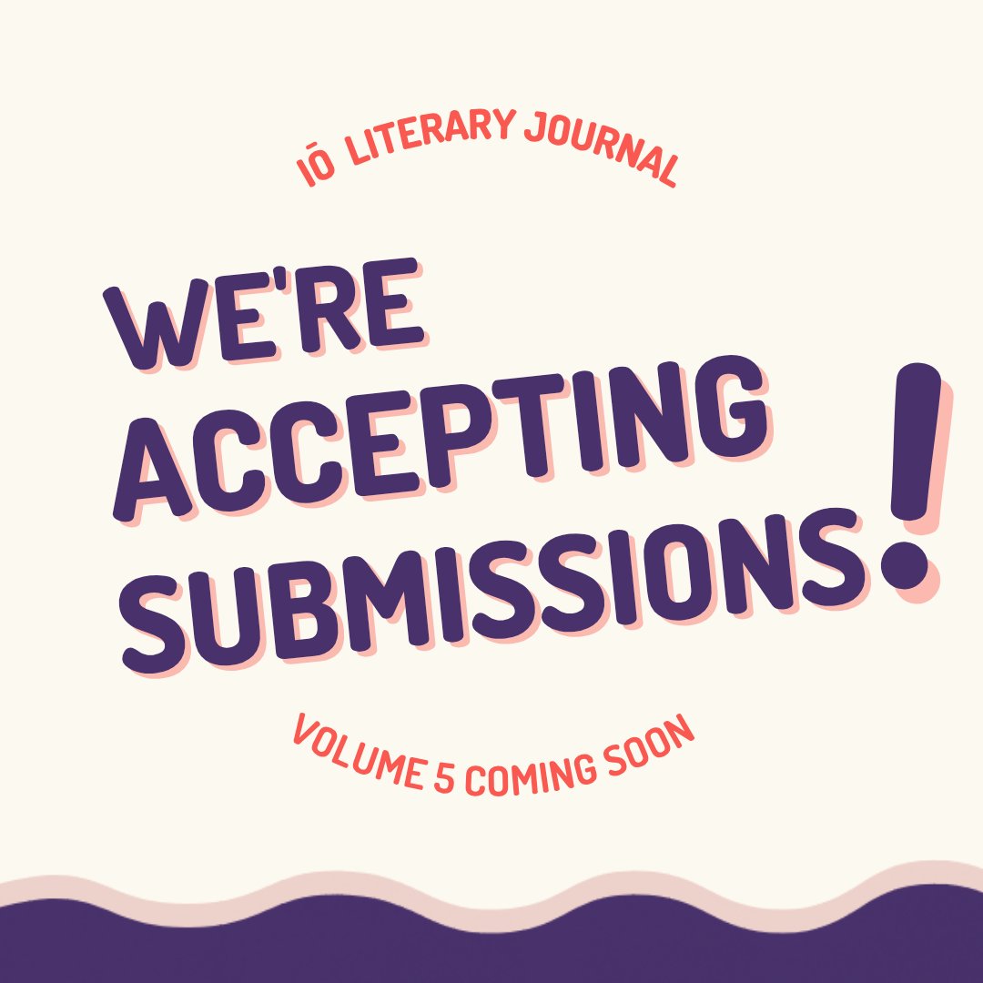 Happy to announce we are now accepting submissions to our 5th volume! Deadline: June 15th, 2025

ioliteraryjournal.submittable.com/submit

#submit #literaryjournal #poetry #fiction #art #writersoftwitter #poets #artistsontwitter