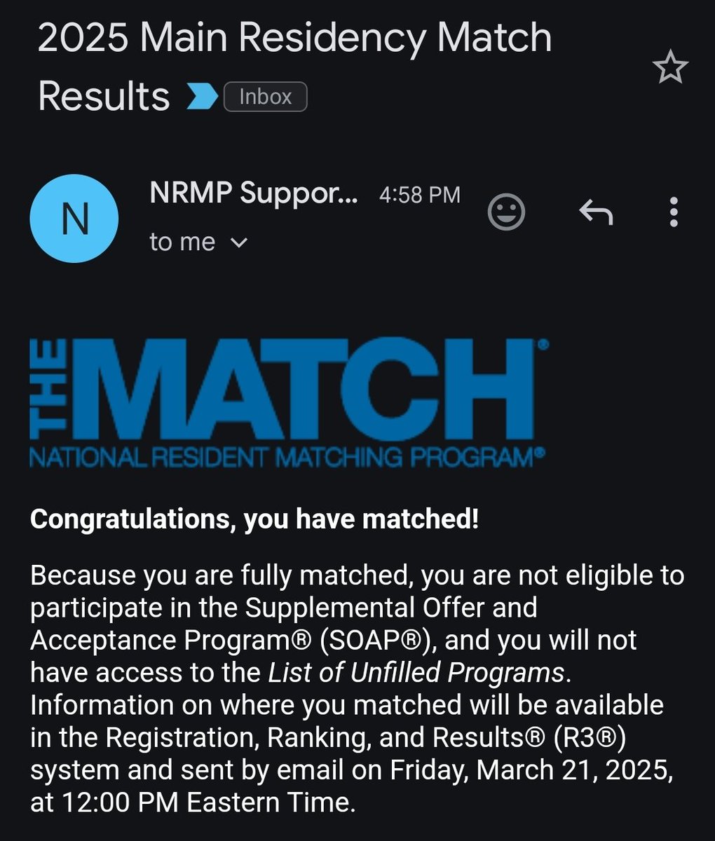 mohaaaannad's tweet photo. الحمدالله
I Matched ❤️❤️❤️

#Match2025 https://t.co/dbqIkHlIhH