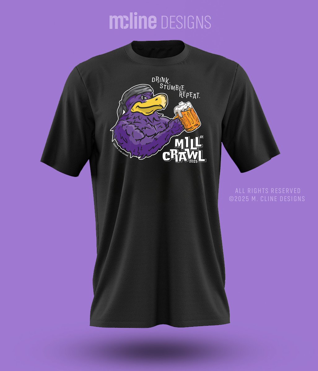 👀Looks like Mucaw has been training for THIS 💪 Presenting the OFFICIAL Mill Crawl 2025 T-shirt! 🔥

✏️Designed by M. Cline Designs