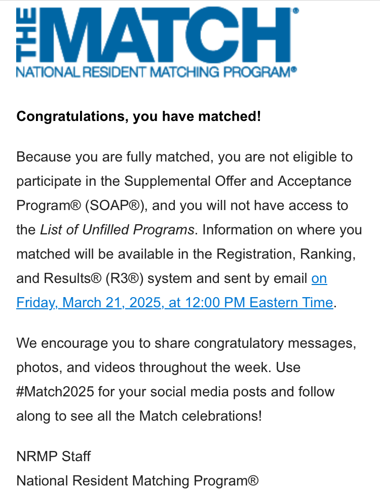 RyanBialasz's tweet photo. I am going to be an Orthopaedic Surgeon! ⚒️ 🦴 So thankful for all the support and guidance I have received. Let's get to work! #Match2025 #orthomatch @TheNRMP https://t.co/LzxhqyaX7h