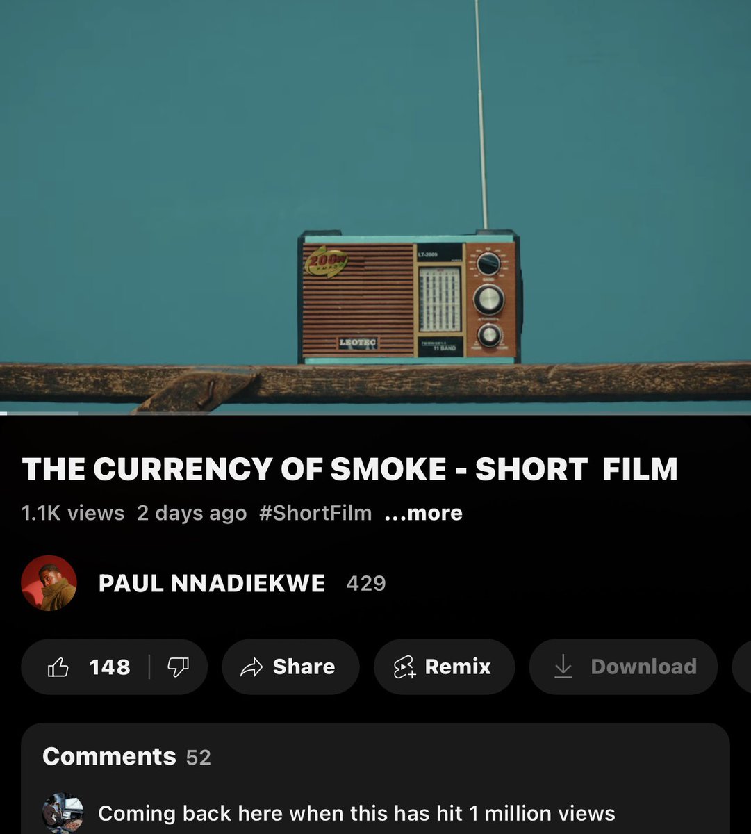 Two days ago my shortfilm with <a href="/riyo_david/">Riyo David</a>  dropped and the love has been tremendous 
Thank you all ! 

youtu.be/YKJLrGfdoMU?si…
Keep the love coming ☺️