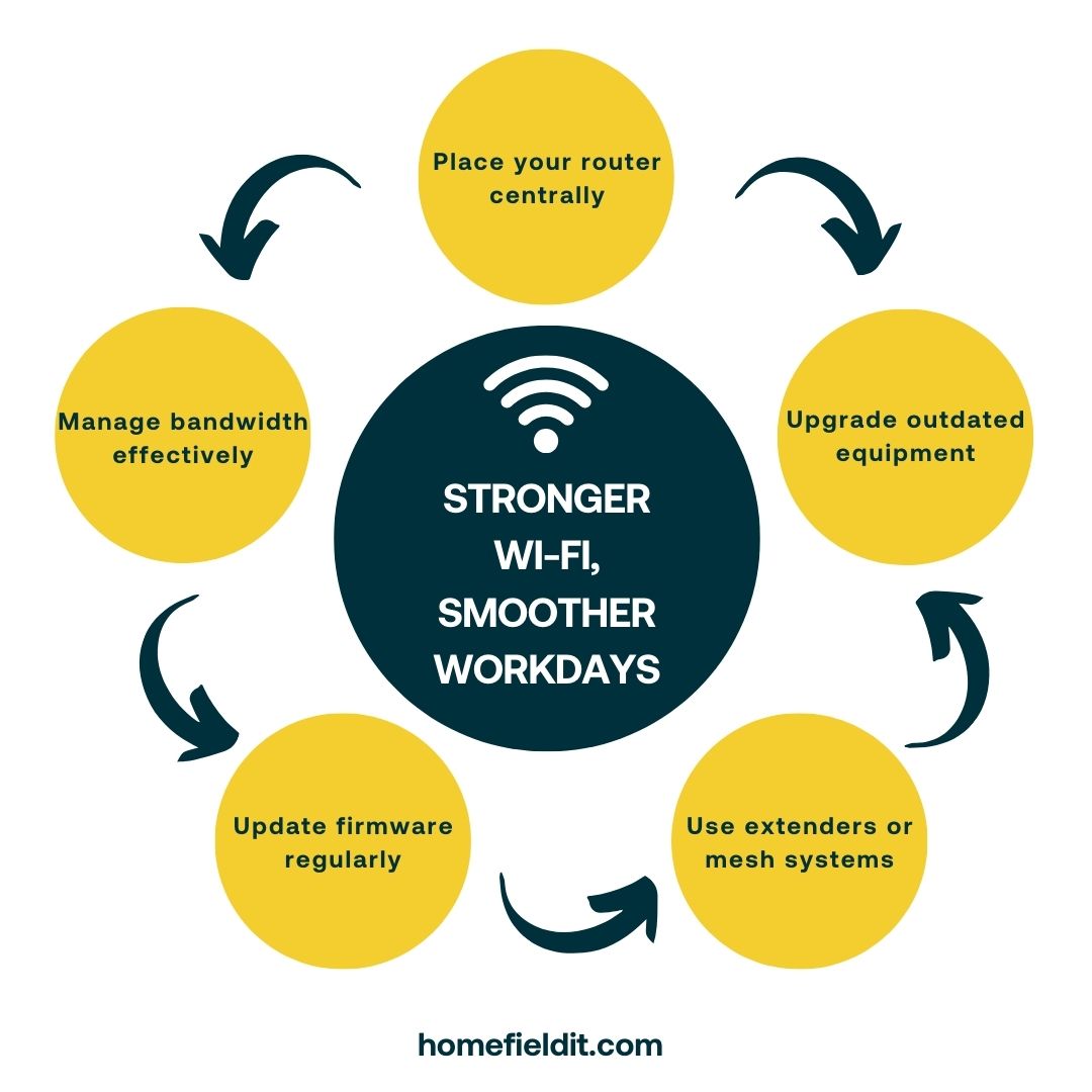 HomefieldIT's tweet photo. Slow or spotty Wi-Fi can disrupt productivity and create unnecessary frustration.

Struggling with office connectivity? Contact Homefield IT for expert network solutions tailored to your business needs.

https://t.co/uaddgs8mPi https://t.co/8pKZgXWTDv