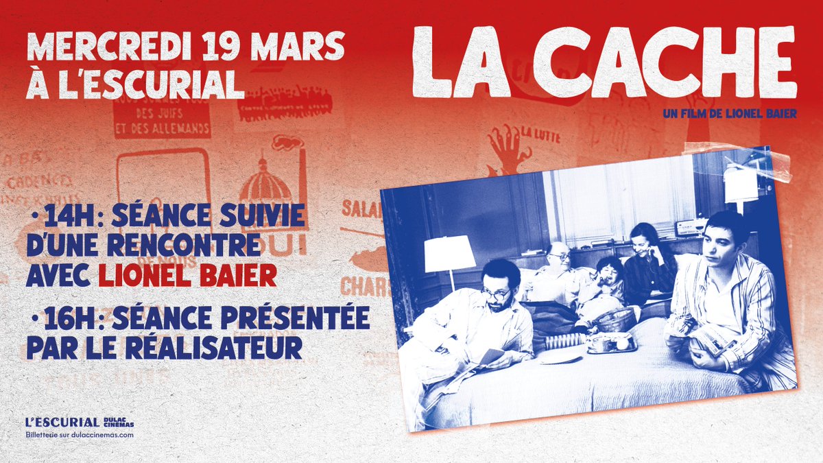 CinemaEscurial's tweet photo. LA CACHE, de Lionel Baier, à partir de mercredi à l'Escurial ...
Mercredi, séance de 14h suivie d'une courte rencontre avec le réalisateur, et séance de 16h présentée par le réalisateur ! 🥰
https://t.co/kE6TZXd0in
#Paris5 #Paris13 #lacache #michelblanc #lionelbaier https://t.co/gvBpwcf3g0