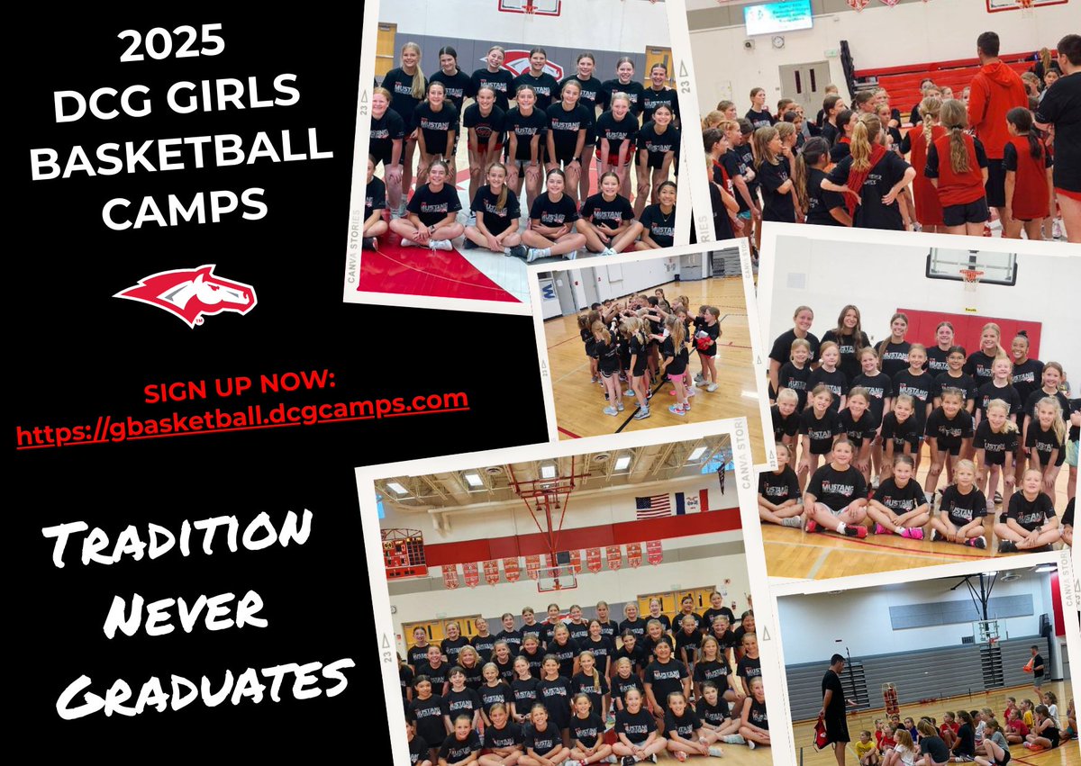 🚨🚨DCG Girls Basketball Camp registration open online!!  Great time for hoops at DCG and in the state of Iowa!  Come join the fun &amp; get better!  
Sign up online:  gbasketball.dcgcamps.com