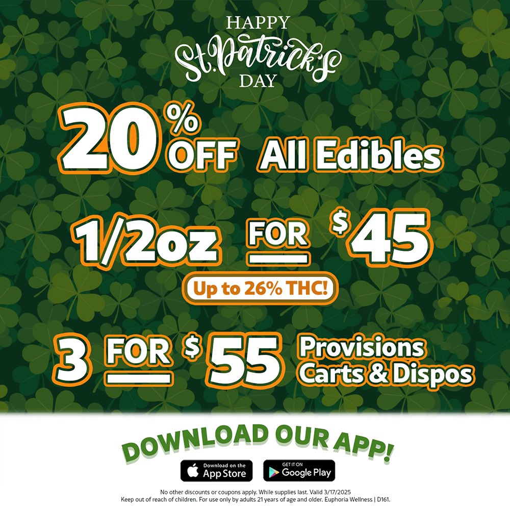 #LasVegas here’s our Daily Deals!!!! #stayabovetheclouds #CannabisCommunity #StonerFam #cannabisculture #cannabisindustry #HappyStPatricksDay