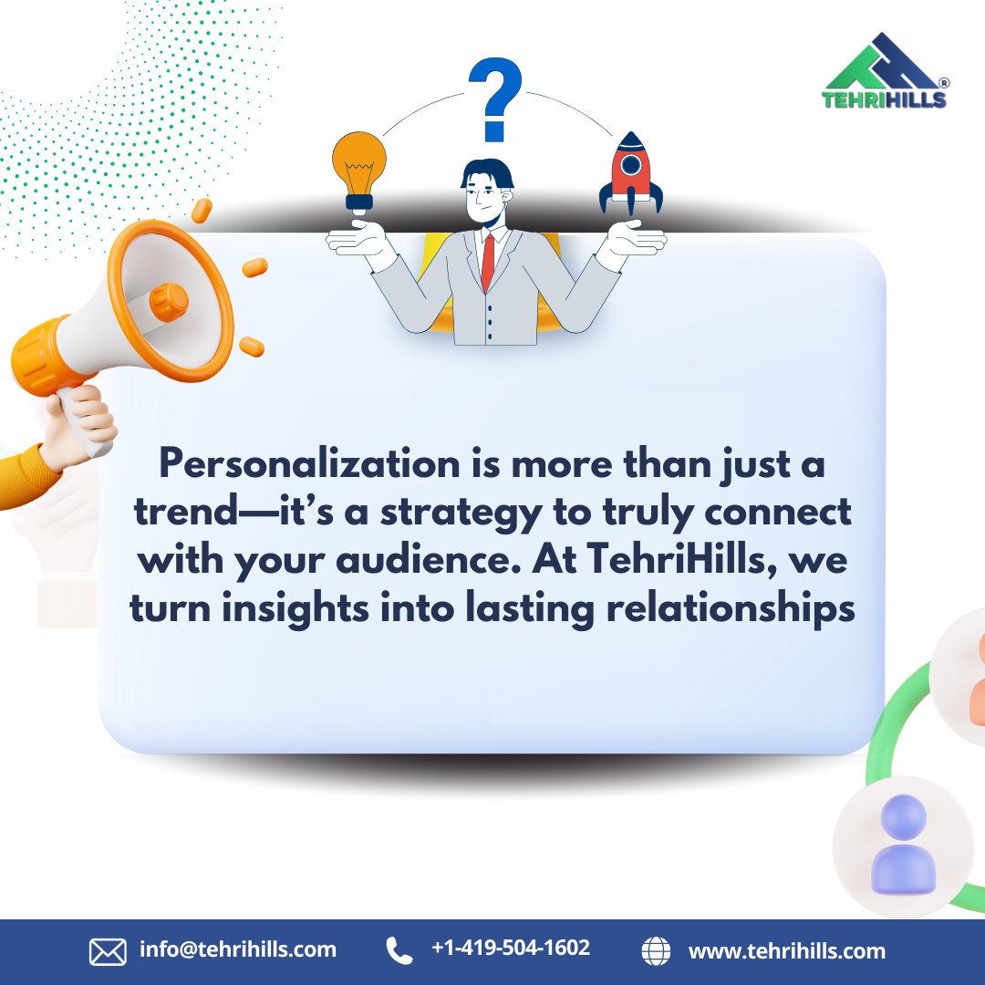 tehrihills's tweet image. In a world where customers expect more, personalization isn’t a luxury—it’s a necessity. At TehriHills, we turn data into strategy—helping you personalize, connect, and grow. 

#ExpertNetwork #SurveyProgramming #Personalization  #BusinessGrowth #MarketResearch #CustomerInsights