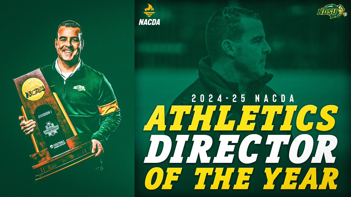North Dakota State's Matt Larsen has been named a 2024-25 <a href="/NACDA/">NACDA</a> Athletics Director of the Year. Congratulations, Matt! 🤘

🗒️ gobison.info/4ibVqe1