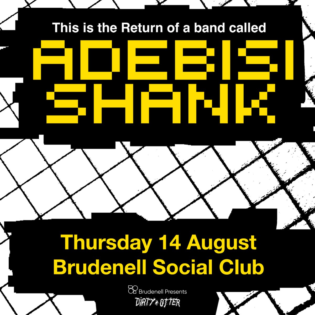 THIS IS THE RETURN OF A BAND CALLED ADEBISI SHANK 🎸⚡
The legendary Irish rock trio <a href="/AdebisiShank/">Adebisi Shank</a> are back with their first new music in a decade alongside a show here at The Brudenell. 🙌
In association with <a href="/dirtyotter/">Dirty Otter</a> 🤝
On sale 10am Wednesday &gt;&gt; bit.ly/AdebisiShank_L…
