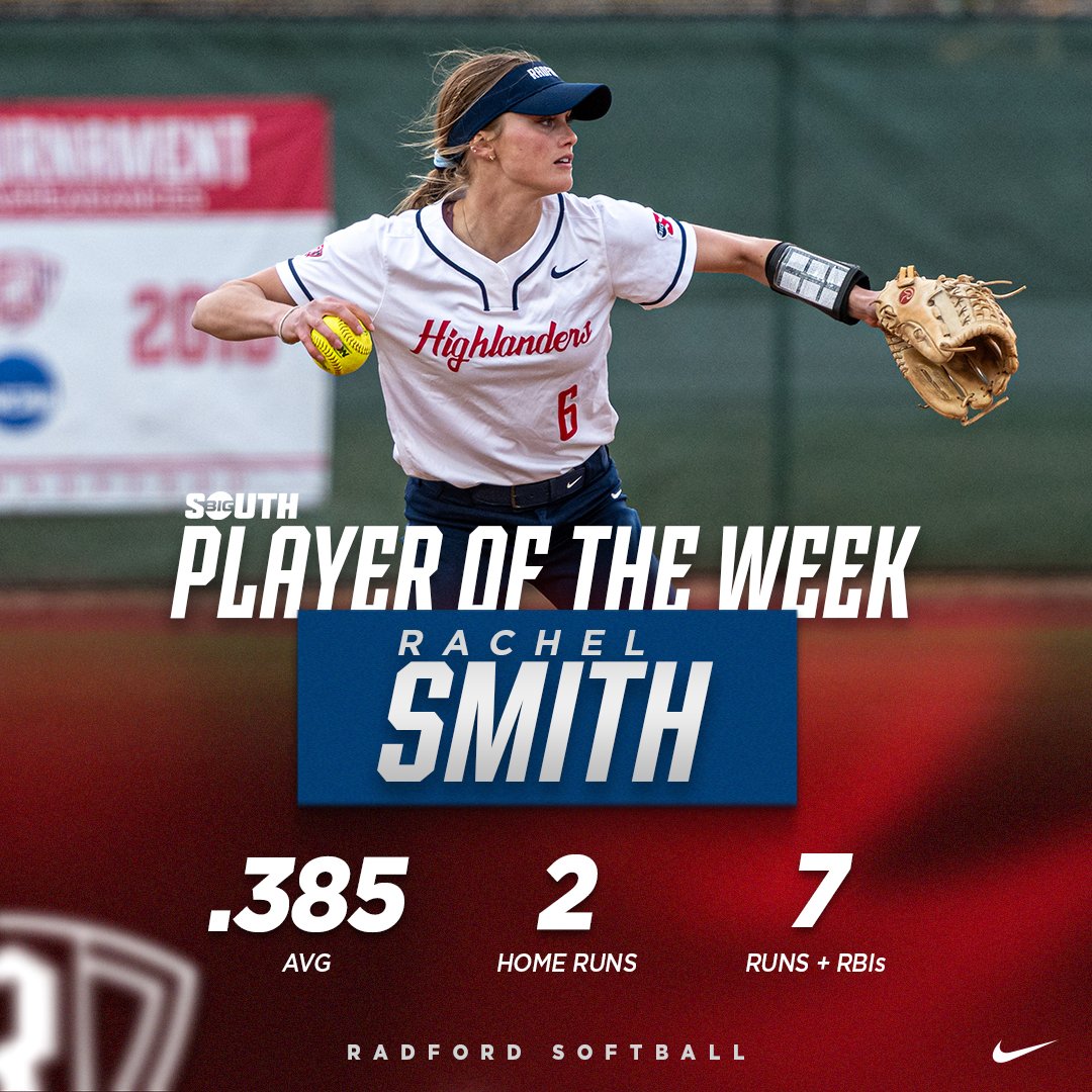 RadfordSoftball's tweet photo. No luck needed here! 🍀 Rachel and Dakota dominate their way towards a pair of @BigSouthSports weekly awards!

📰 | https://t.co/uk3QMDIK7e

#RiseAndDefend https://t.co/yvcpXq4mZD