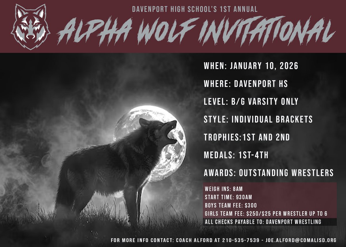 It's time to find out who is the Alpha! Davenport high school is starting a new tradition this coming January.  #weaintthesame #alphawolf