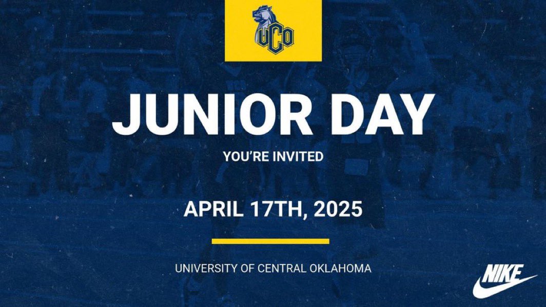 Thank you <a href="/Coach_TPearson/">Thomas Pearson</a> and <a href="/ucobronchofb/">UCO Football</a> for the Junior day invite, I’m looking forward to this opportunity!
