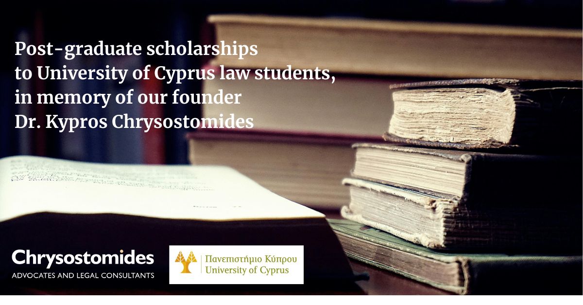 Chrysostomides Advocates & Legal Consultants (@chrysostomidesk) on Twitter photo We proudly announce the launch of a post-graduate law student scholarship program <a href="/Law_UCY/">Department of Law@UCY</a> <a href="/UCYOfficial/">University of Cyprus</a> in memory of our founder Dr Kypros Chrysostomides. For the next 3 yrs we shall financially support outstanding students demonstrating academic excellence & passion for justice. We proudly announce the launch of a post-graduate law student scholarship program <a href="/Law_UCY/">Department of Law@UCY</a> <a href="/UCYOfficial/">University of Cyprus</a> in memory of our founder Dr Kypros Chrysostomides. For the next 3 yrs we shall financially support outstanding students demonstrating academic excellence & passion for justice.