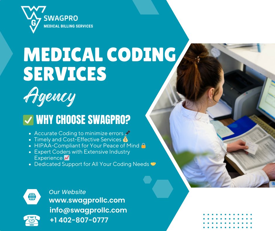 _medbillingpro's tweet image. 🚀 Unlock the Power of Accuracy with Swagpro - #Medical_Coding_Services! 🏥💼
At Swagpro, we understand the critical role that precise #medical_coding plays in healthcare. 
📞 Contact us today:
Phone: +1(888)982-1114
Email: info@swagprollc.com
Visit us: swagprollc.com/medical-coding…