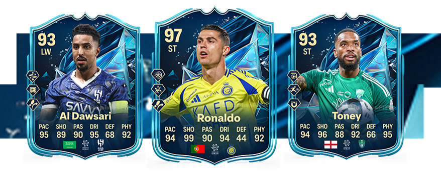 BubblesFIFA's tweet photo. The Saudi Pro League Season is coming to a close and TOTS is just around the corner! ✨☄️

Who would you like to see in the front 3? 🤔🪄

Primeira Liga Next 👀🇵🇹

#FC25 #SaudiProLeague #ALNASSR #AlHilal #AlAhil #Ronaldo #EAFC25 #eSports #fifa https://t.co/1hGNdSHT6V
