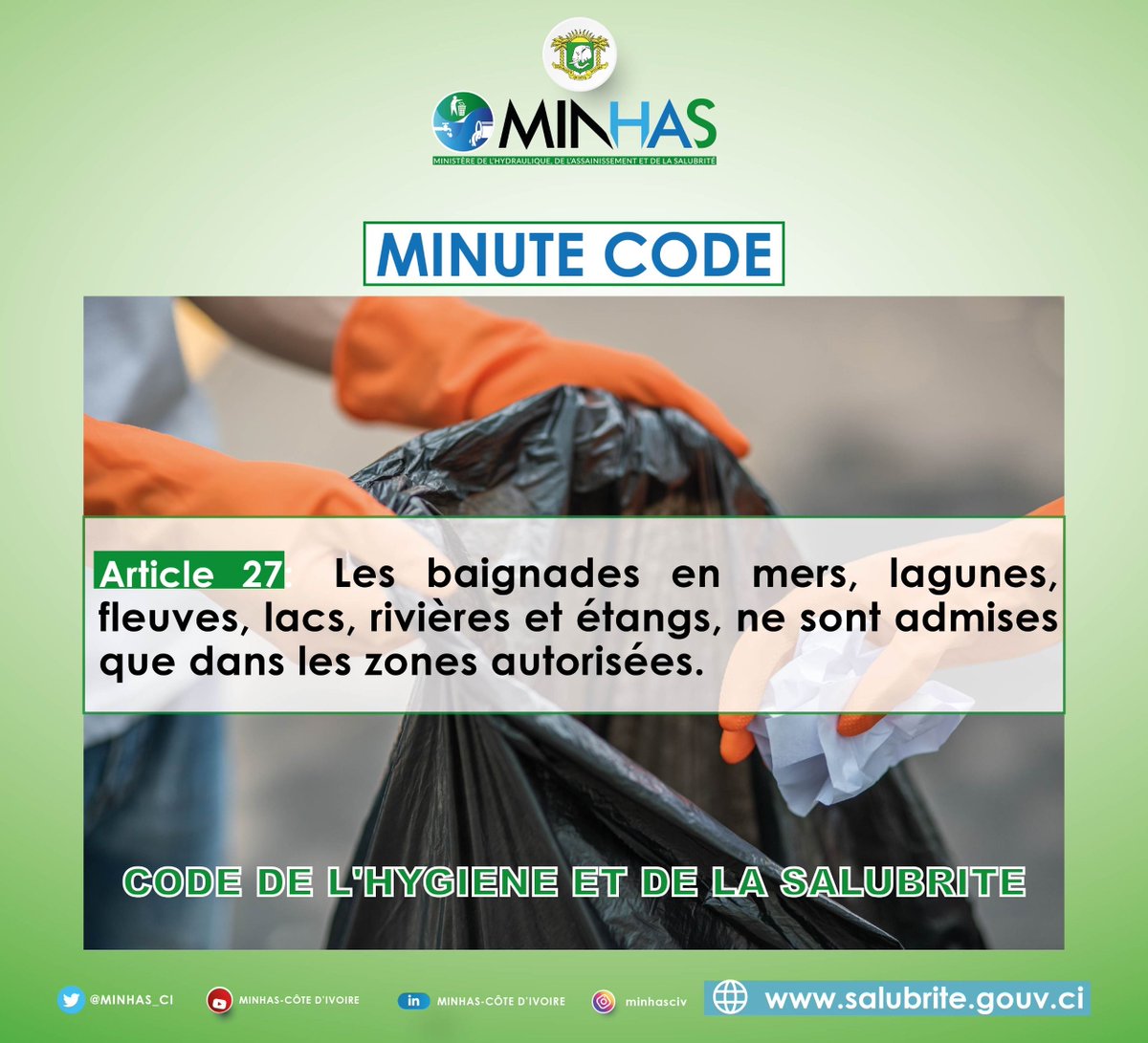 Ministère Hydraulique Assainissement Salubrité CI tweet media