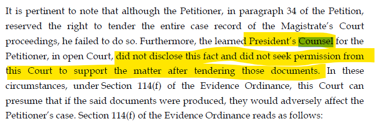 rangaba's tweet photo. Court of Appeal order rejecting IGP Deshabandu Tennakoon’s writ petition is also a serious blow to his counsel, Romesh de Silva, who was a champion of securing ex-parte decisions. He was Lasantha Wickrematunge’s lawyer and later defended his nemesis, @GotabayaR. Ethics. Ethics. https://t.co/h2Hm6nM86z