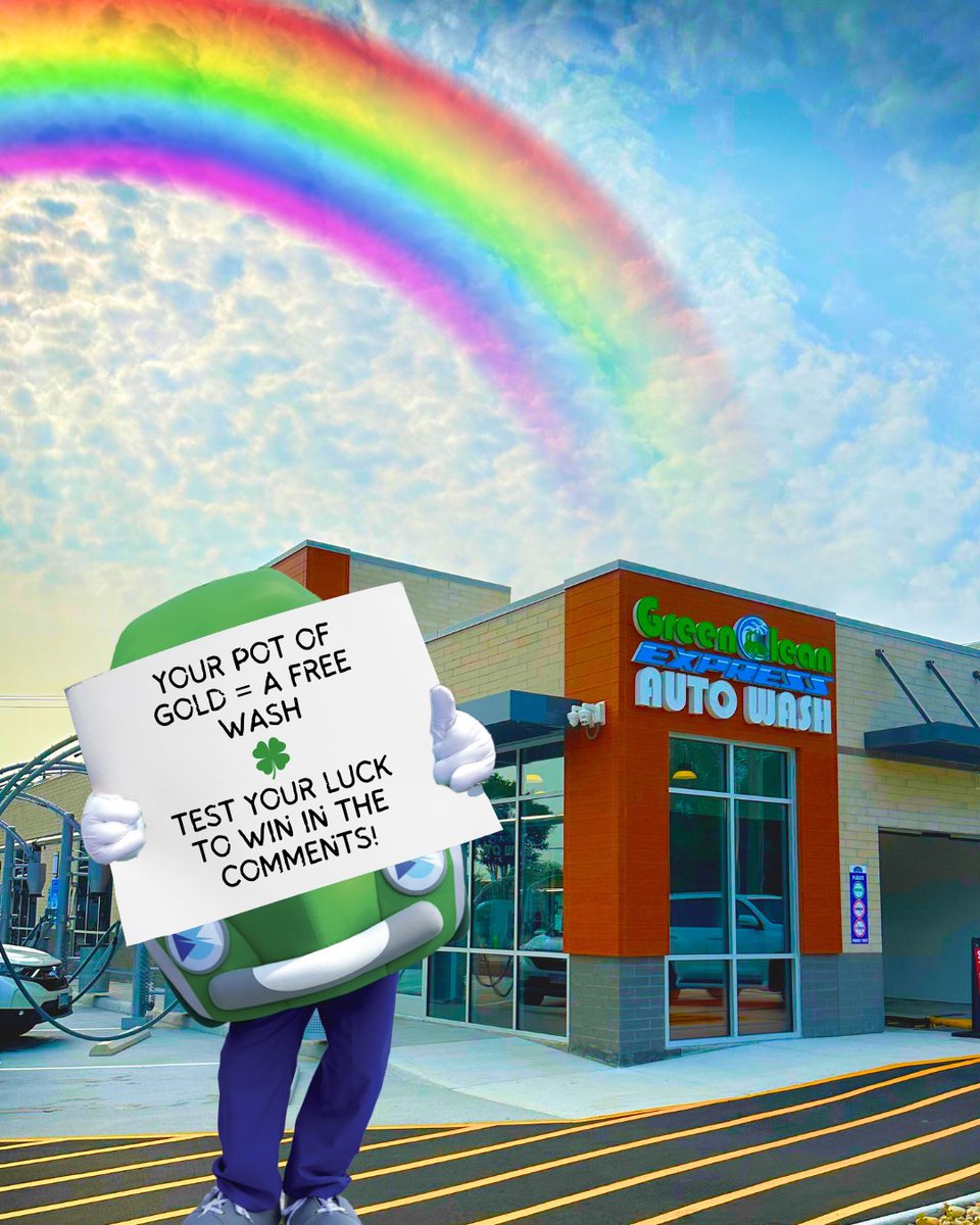Green Clean Express Auto Wash (@grnclnautowash) on Twitter photo Feeling lucky? Drop a "🍀" in the comments for a chance to win a FREE Ceramic 4 Ultra wash ($22 value)! One lucky winner will be selected and announced tomorrow, on March 18th! 🌈🚙
Happy St. Patrick's Day from the Green Clean Team! 🫧 Feeling lucky? Drop a "🍀" in the comments for a chance to win a FREE Ceramic 4 Ultra wash ($22 value)! One lucky winner will be selected and announced tomorrow, on March 18th! 🌈🚙
Happy St. Patrick's Day from the Green Clean Team! 🫧