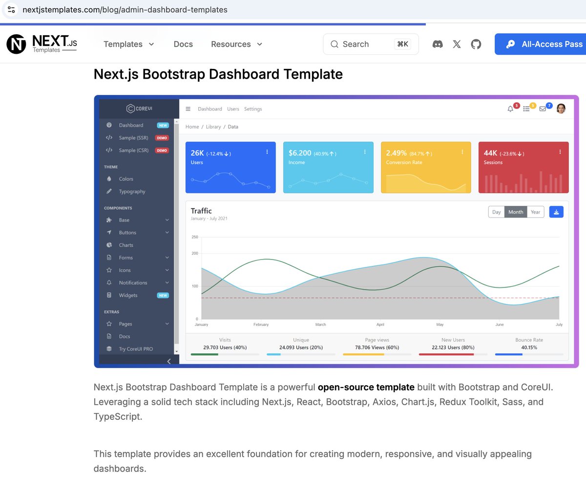 core_ui's tweet image. 🙌 CoreUI&apos;s got another glowing review! ✨

This time, #NextJS Templates is all about our admin dashboard template—guess they love clean design as much as we do! 😎

See the praise 👉 nextjstemplates.com/blog/admin-das…
#CoreUI #WebDev #DashboardGoals #Frontend #UI 
#THANKS @NextJSTemplate