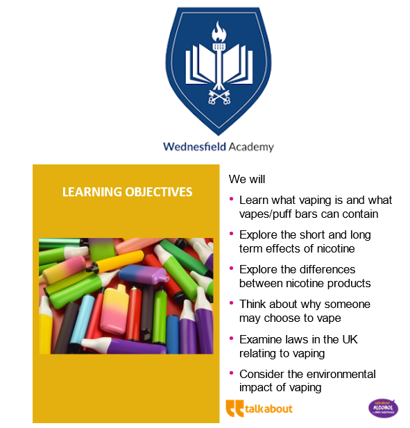 Great to be able to provide training to staff <a href="/WednesfieldAcad/">Wednesfield Academy</a> , Wolverhampton. This morning we looked at our resources around vaping. #vaping #youngpeople #pshe